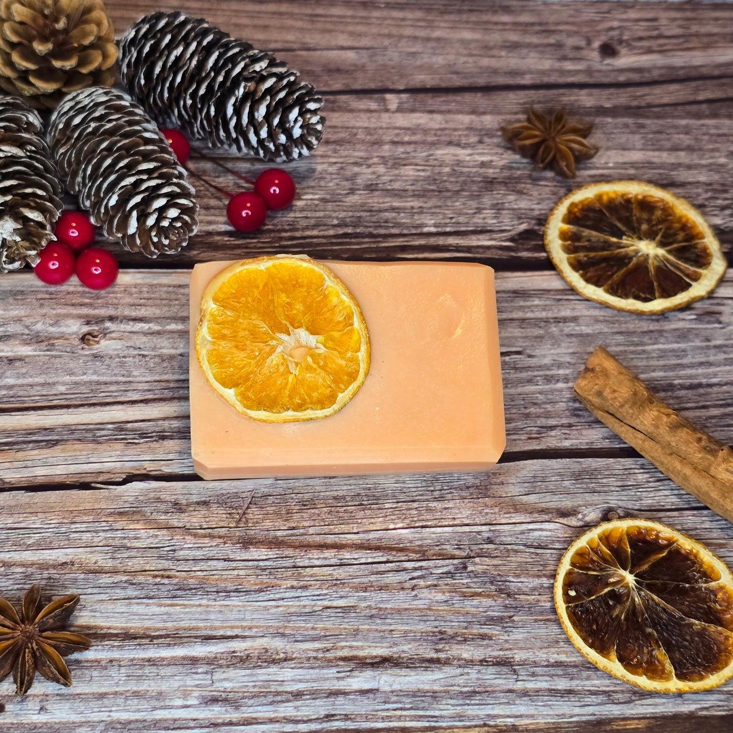 🍊Orange Cinnamon Soap – Festive Handmade Gift