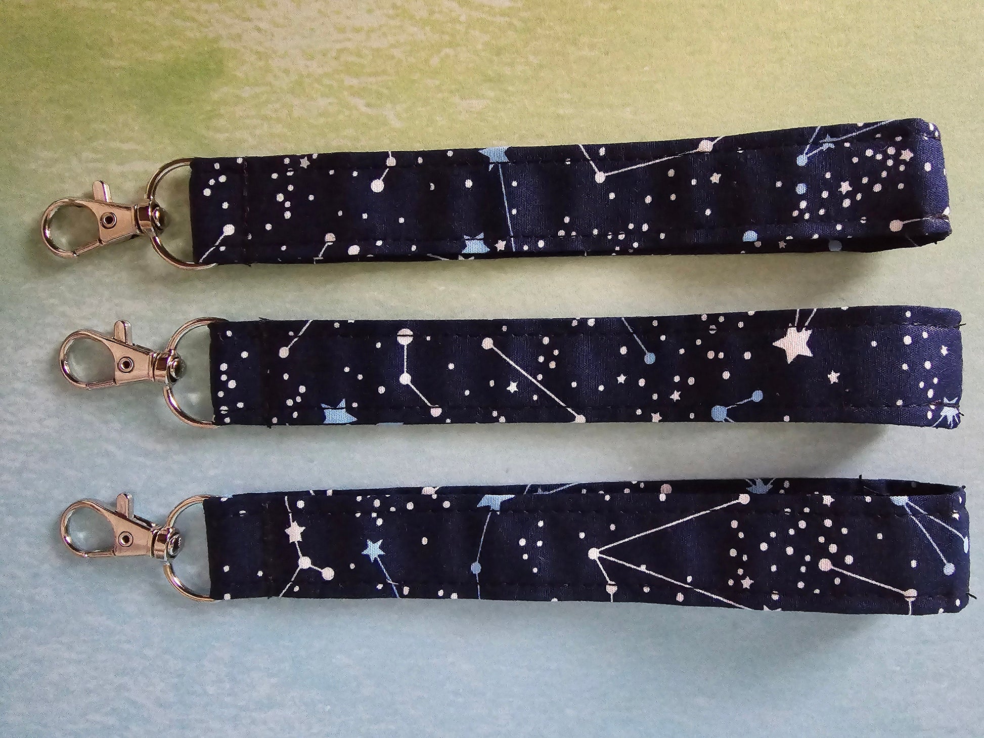 Astrology Fabric Wristlet Keychain: Handcrafted Key Fob