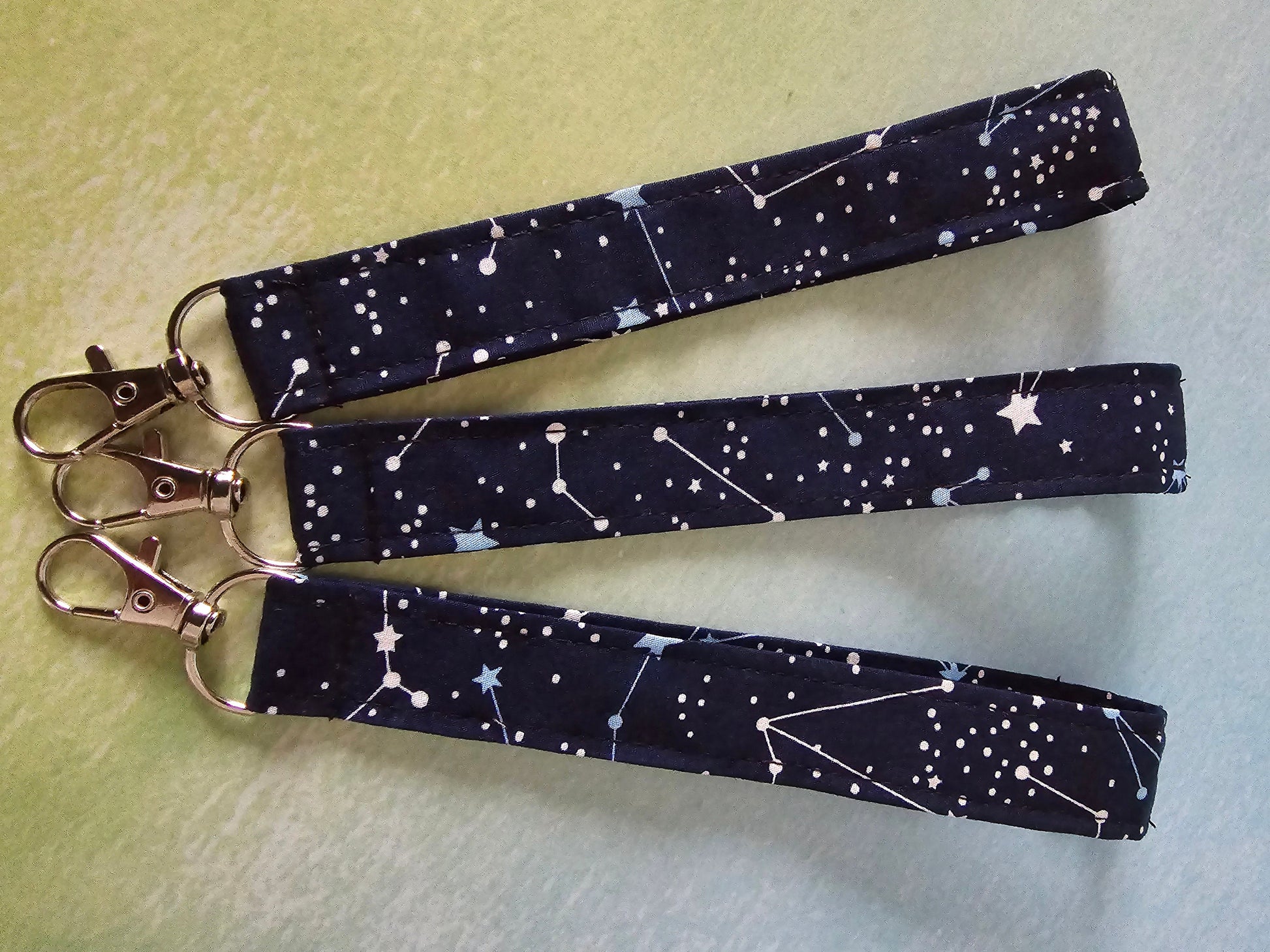 Astrology Fabric Wristlet Keychain: Handcrafted Key Fob