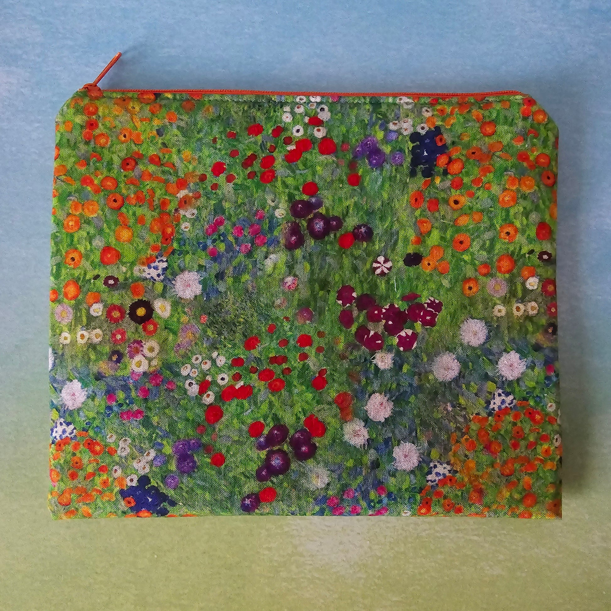 Gustav Klimt Floral Garden Cosmetic Bag – Handmade Makeup & Toiletry Pouch, Gift for Her
