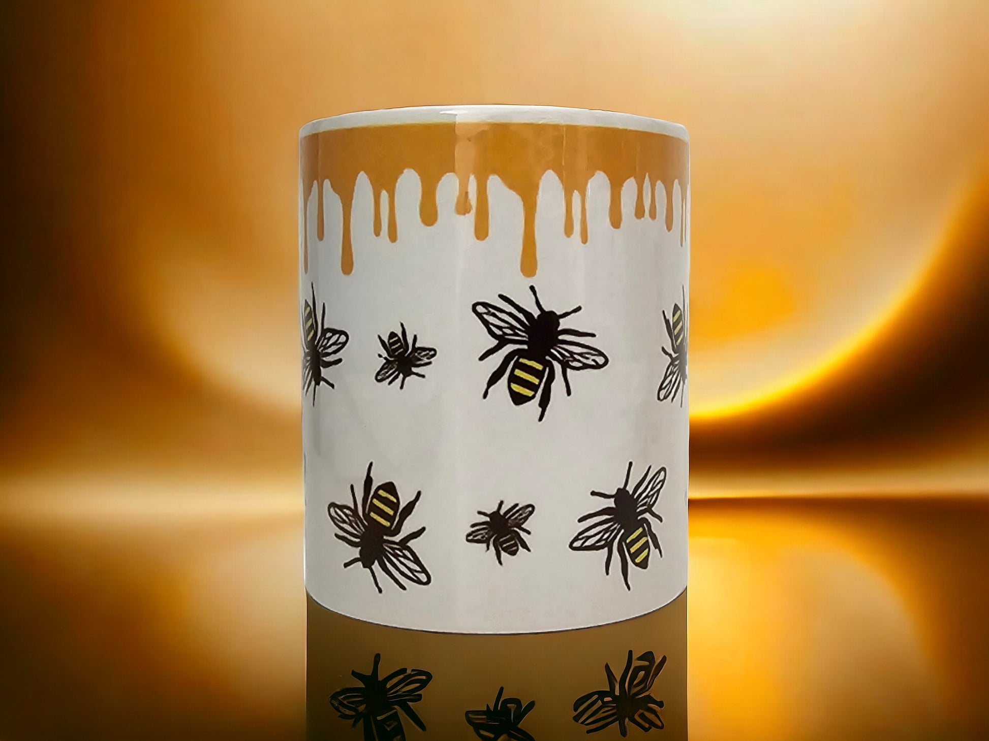 Honey Bee Pattern Ceramic Coffee Mug, Teacher Gift
