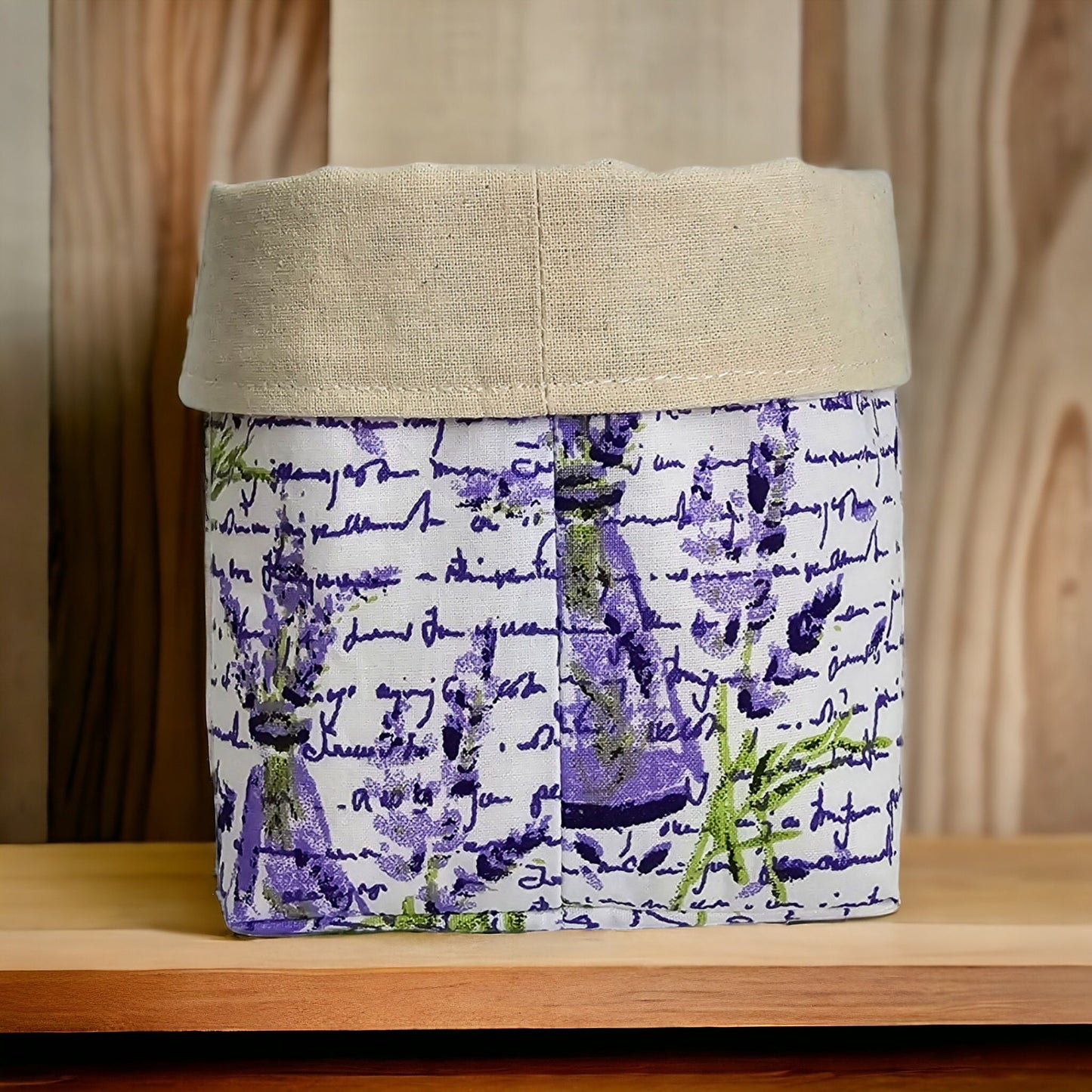 Floral Fabric Basket with Canvas Lining: Reversible Eco-Friendly Organizer