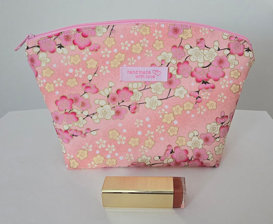 Handcrafted Floral Fabric Cosmetic Bag - UK Made