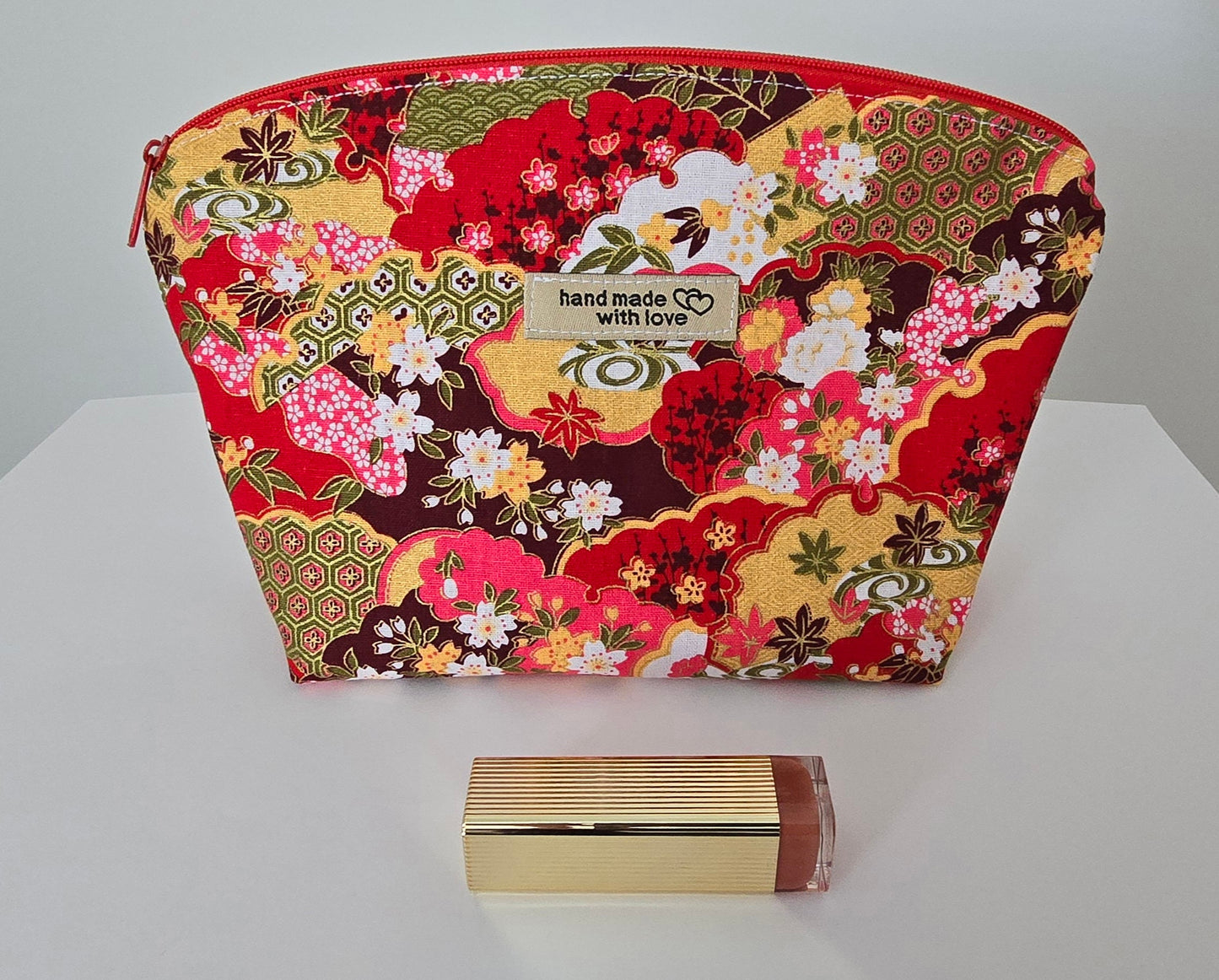 Handcrafted Floral Fabric Cosmetic Bag - UK Made
