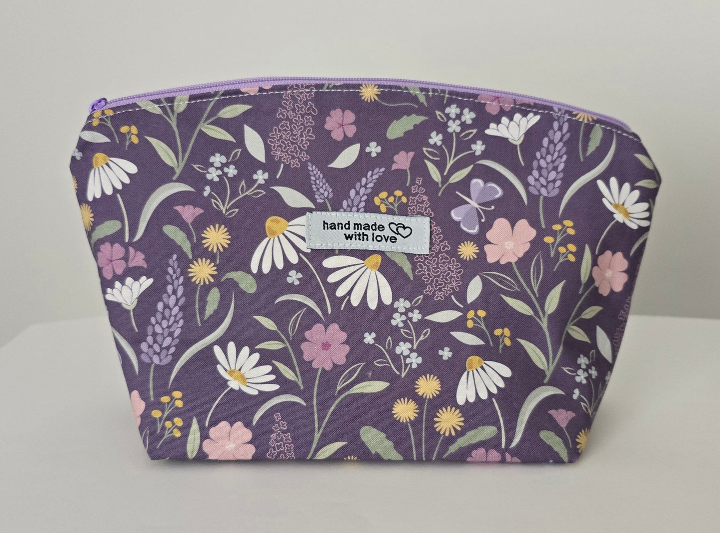 Handcrafted Floral Fabric Cosmetic Bag: UK Made Travel Accessories