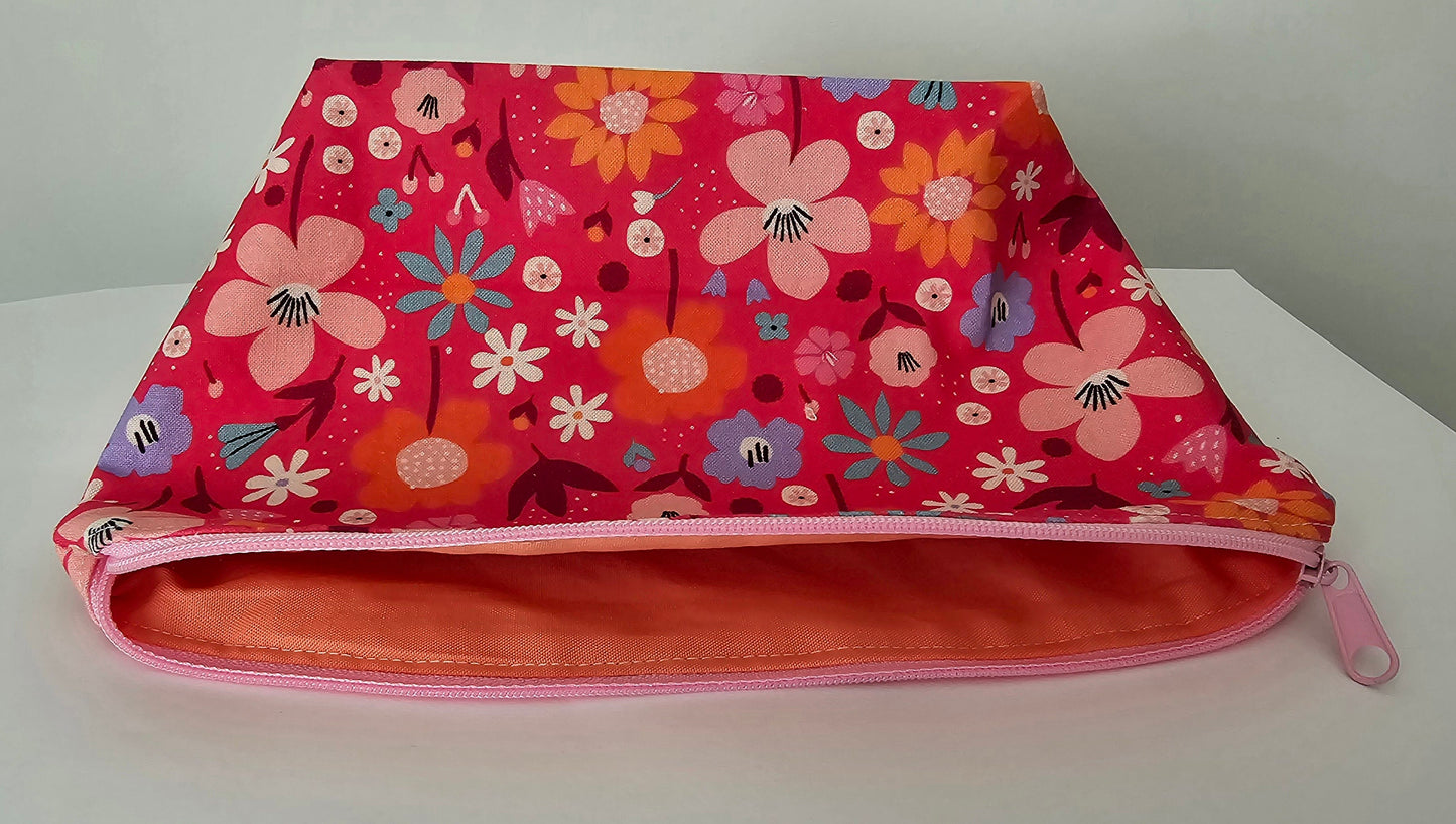 Handcrafted Floral Fabric Cosmetic Bag: UK Made Travel Accessories