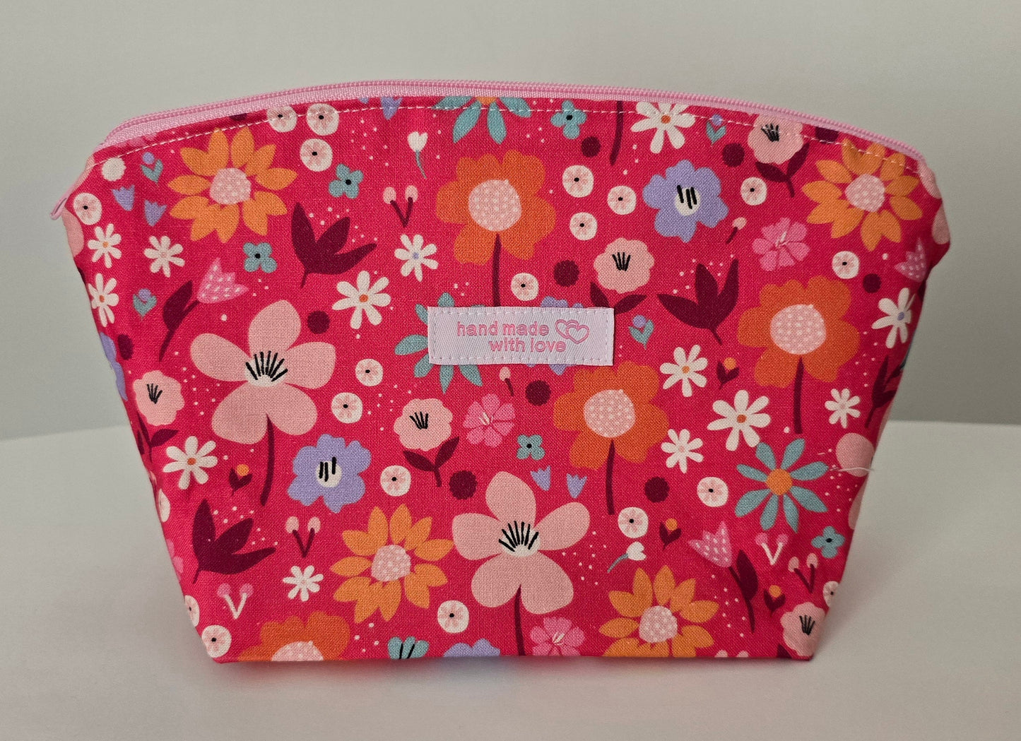 Handcrafted Floral Fabric Cosmetic Bag: UK Made Travel Accessories