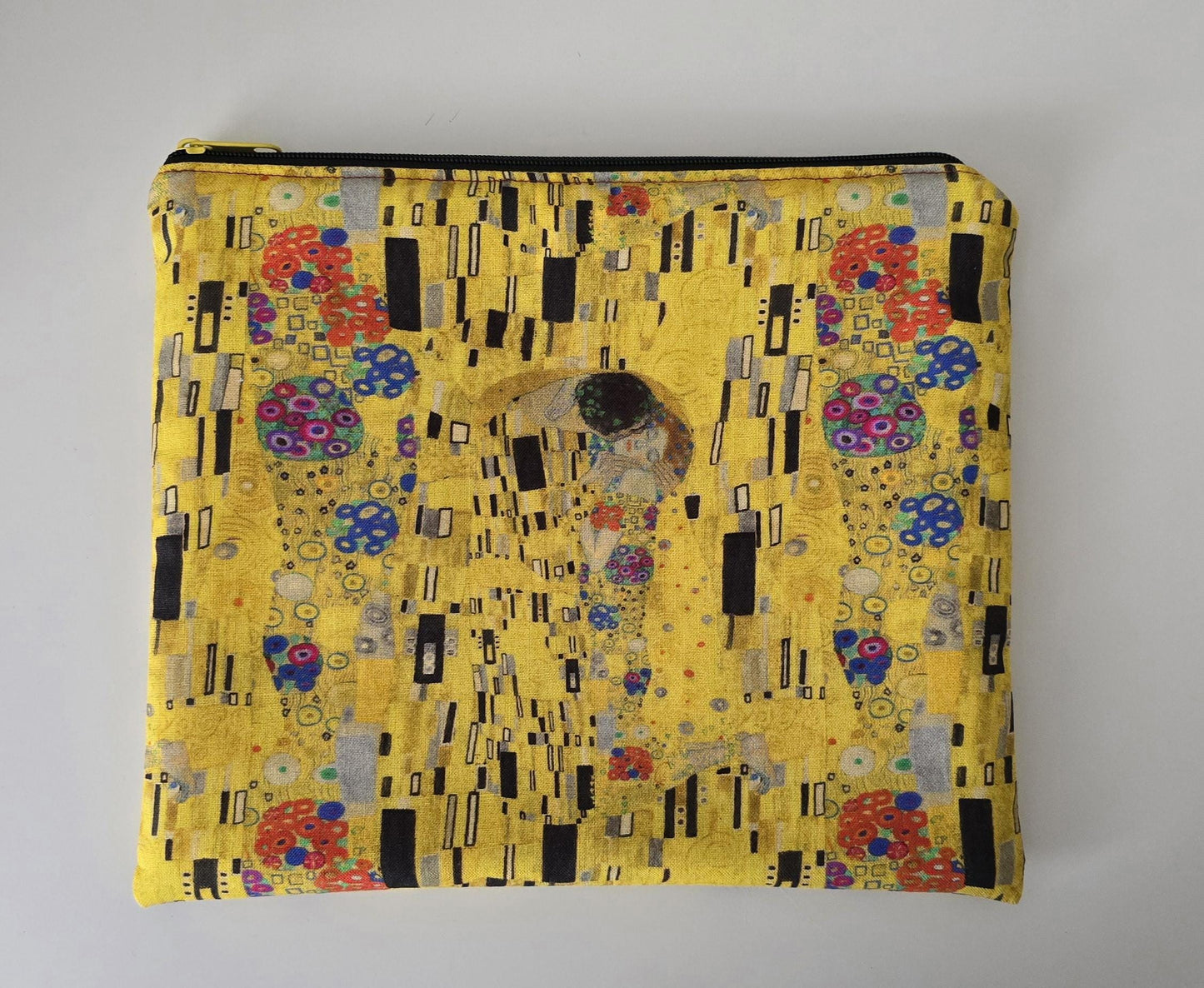 Handcrafted Gustav Klimt 'The Kiss' Fabric Cosmetic Bag
