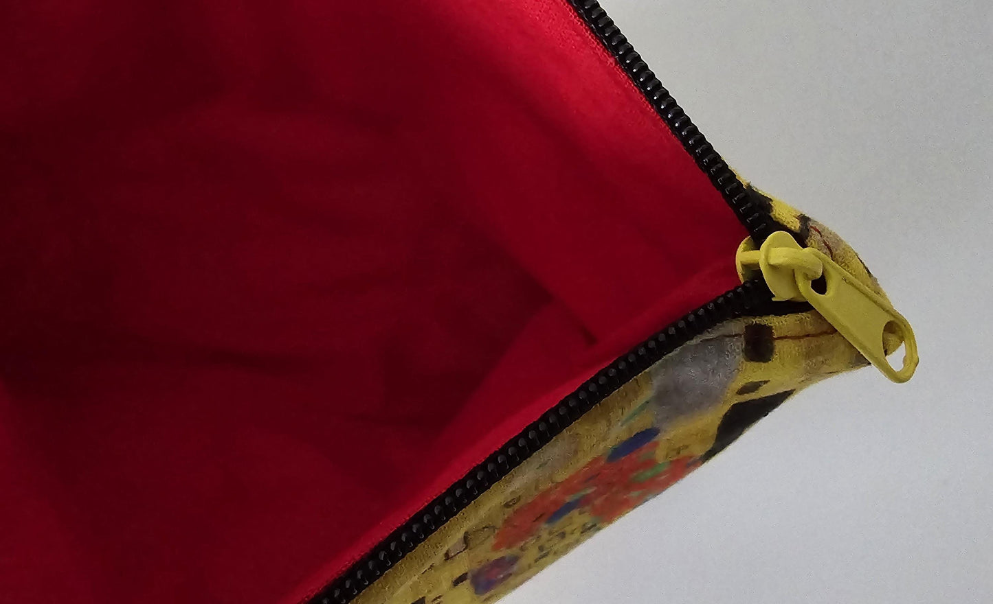 Handcrafted Gustav Klimt 'The Kiss' Fabric Cosmetic Bag