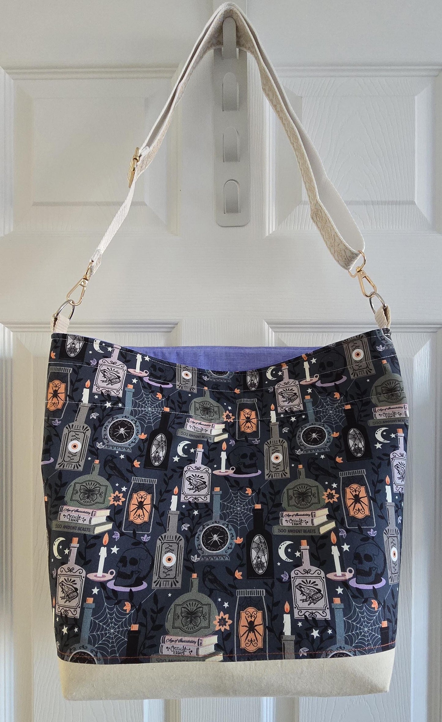 Halloween Pattern Tote Bag: Long Handled Cotton Shoulder Bag