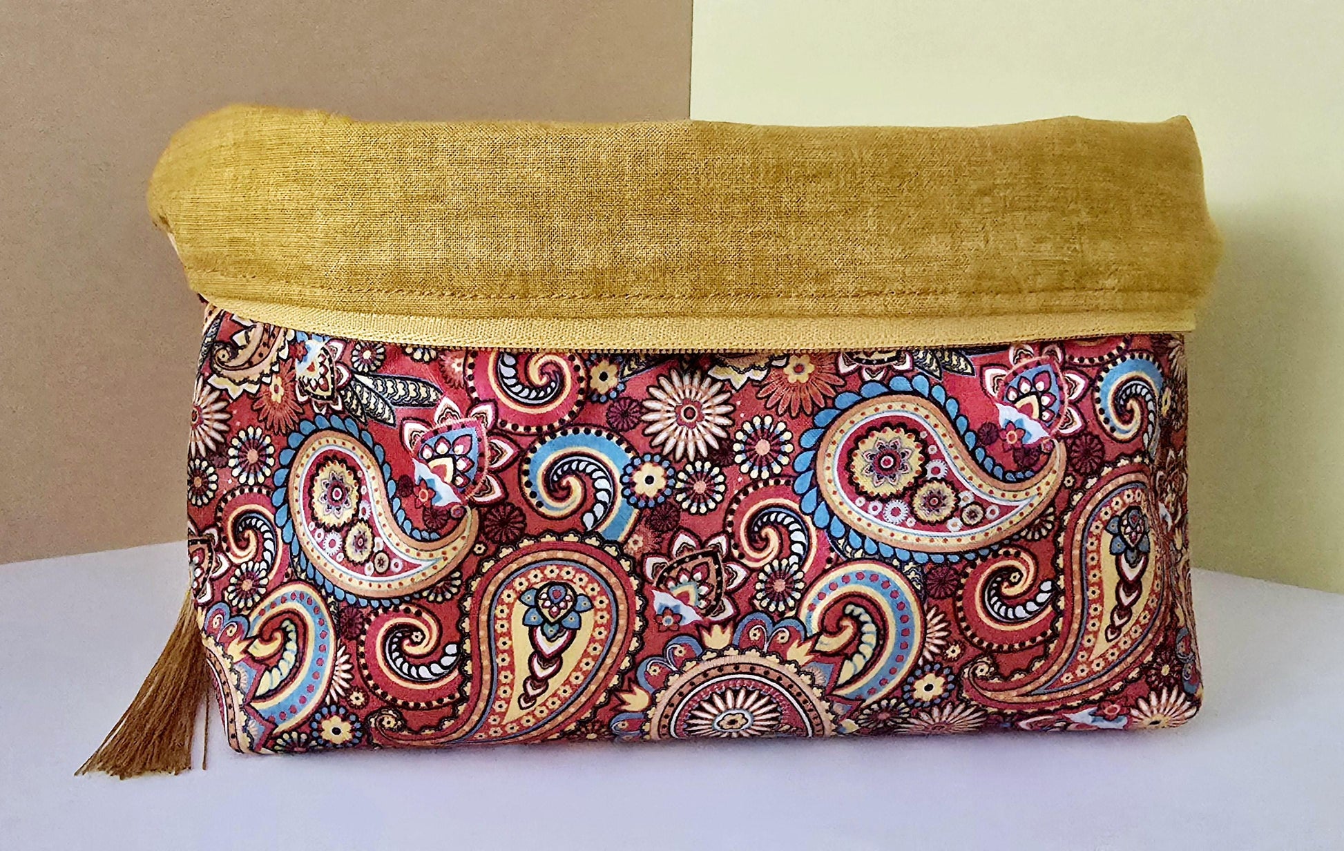Handcrafted Indian Style Makeup Bag: Jaipur Fabric Cosmetic Bag