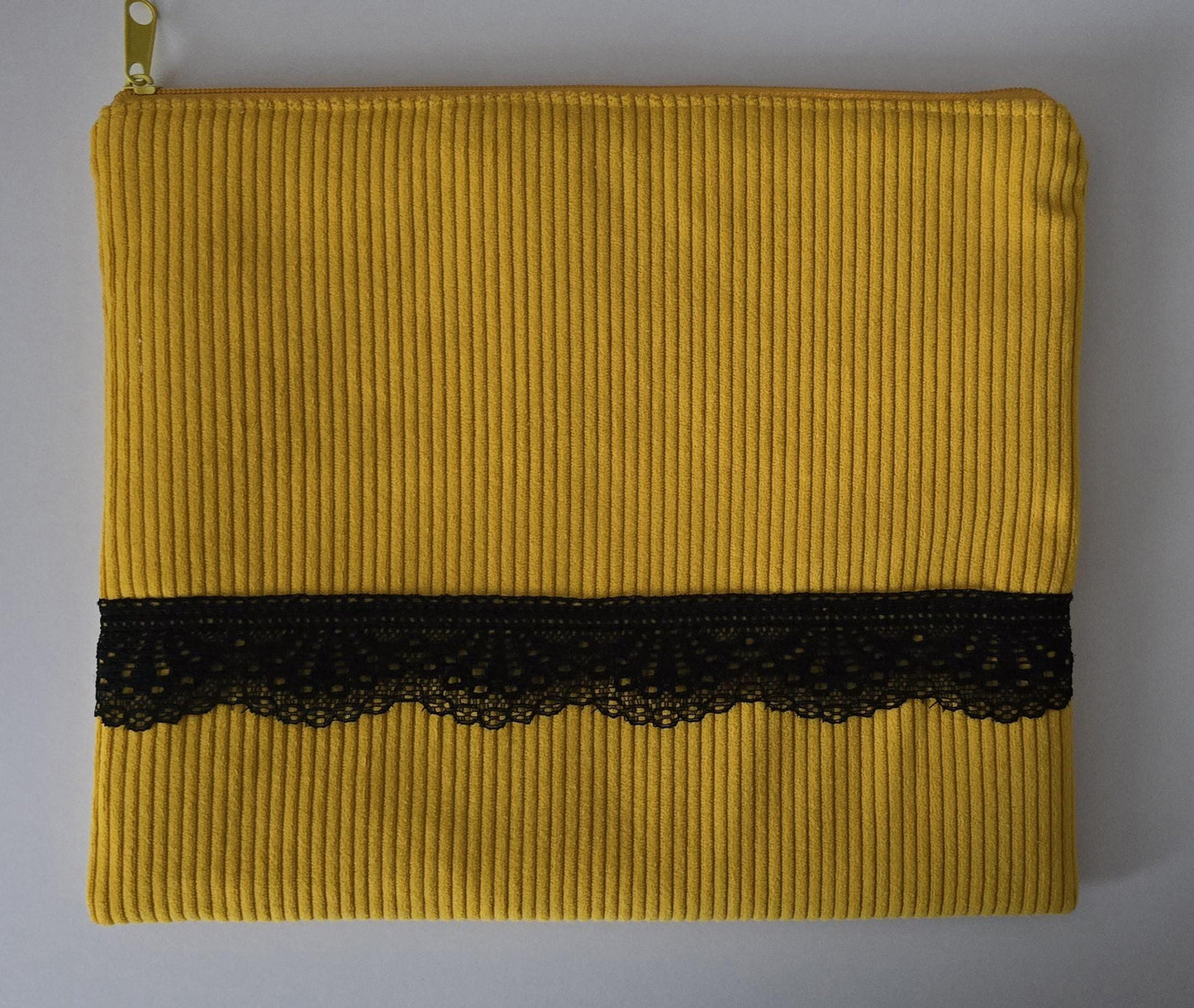 Handcrafted Corduroy Cosmetic Bag: Romantic Style Zipper Pouch