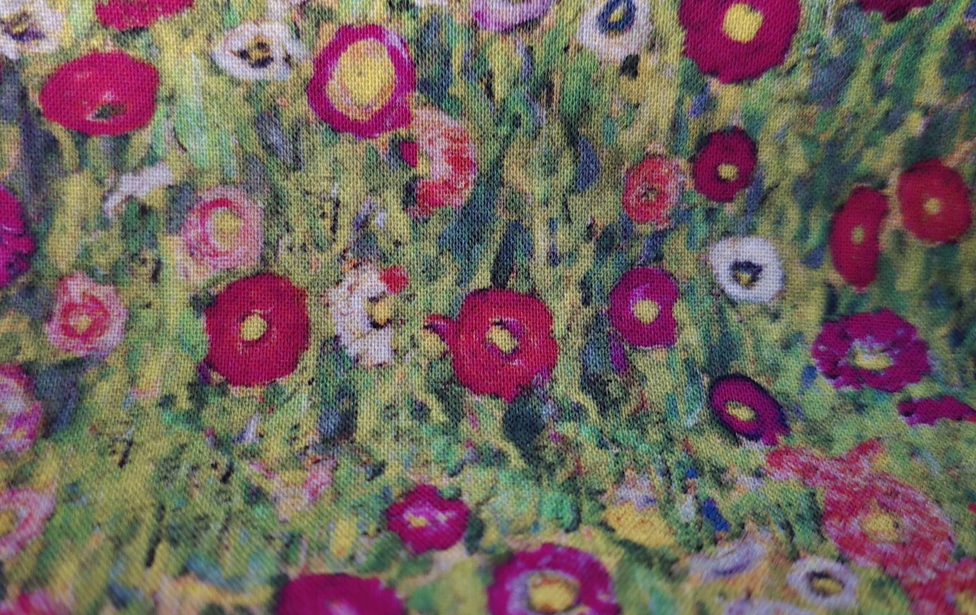 Gustav Klimt Fabric Wristlet Keychain: Handmade Floral Key Fob