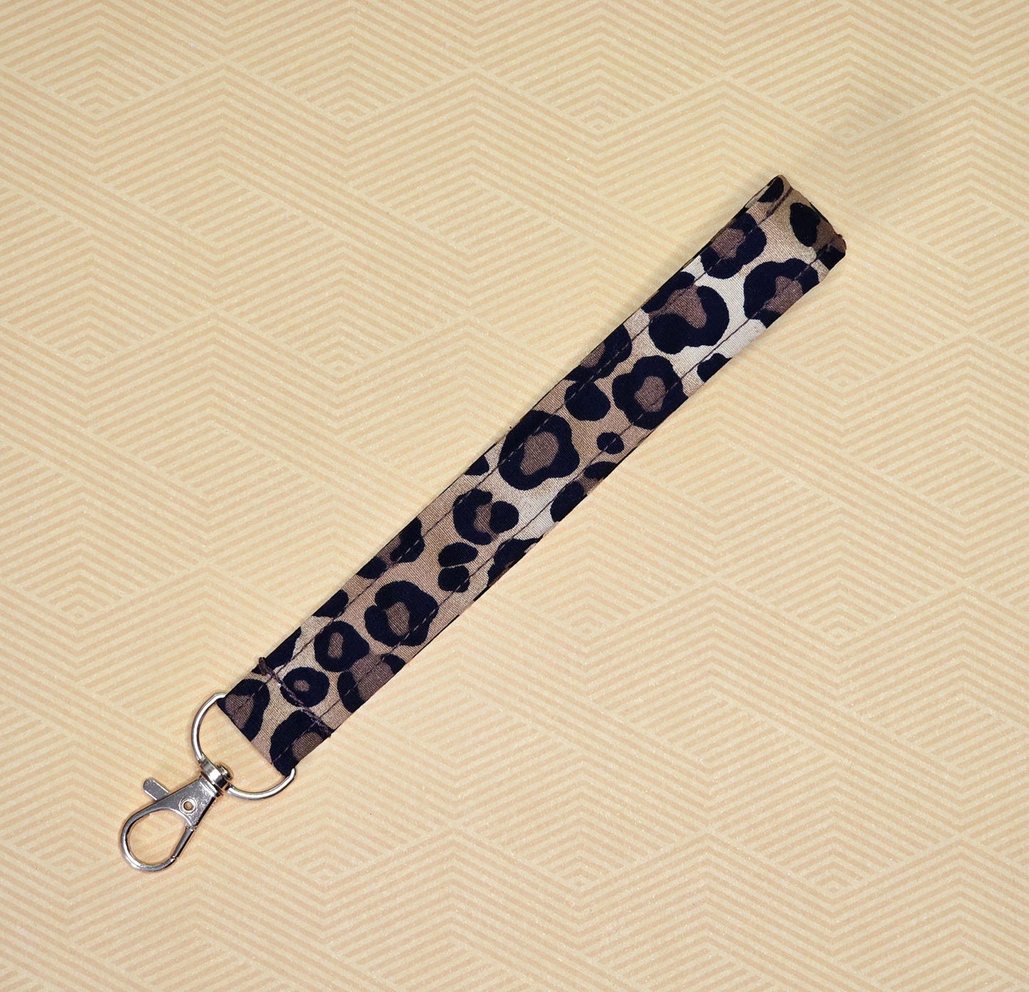 Animal Print Fabric Wristlet Keychain - Handmade in UK