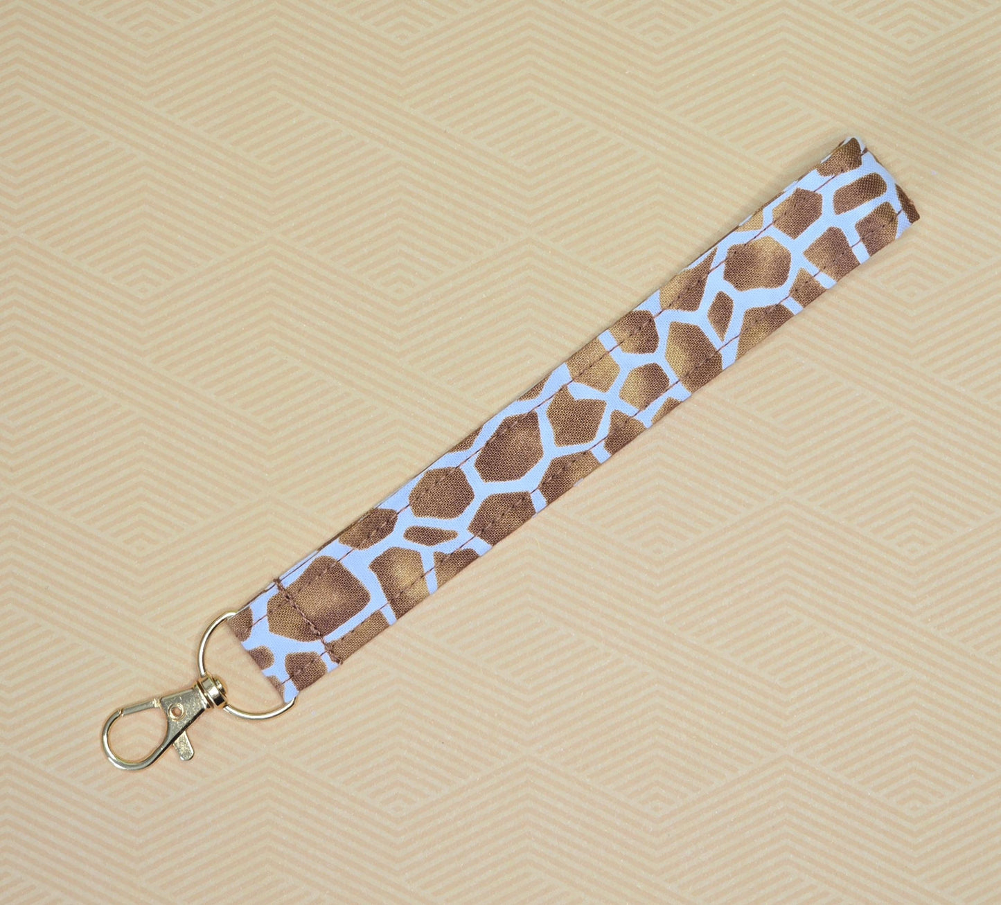 Animal Print Fabric Wristlet Keychain - Handmade in UK