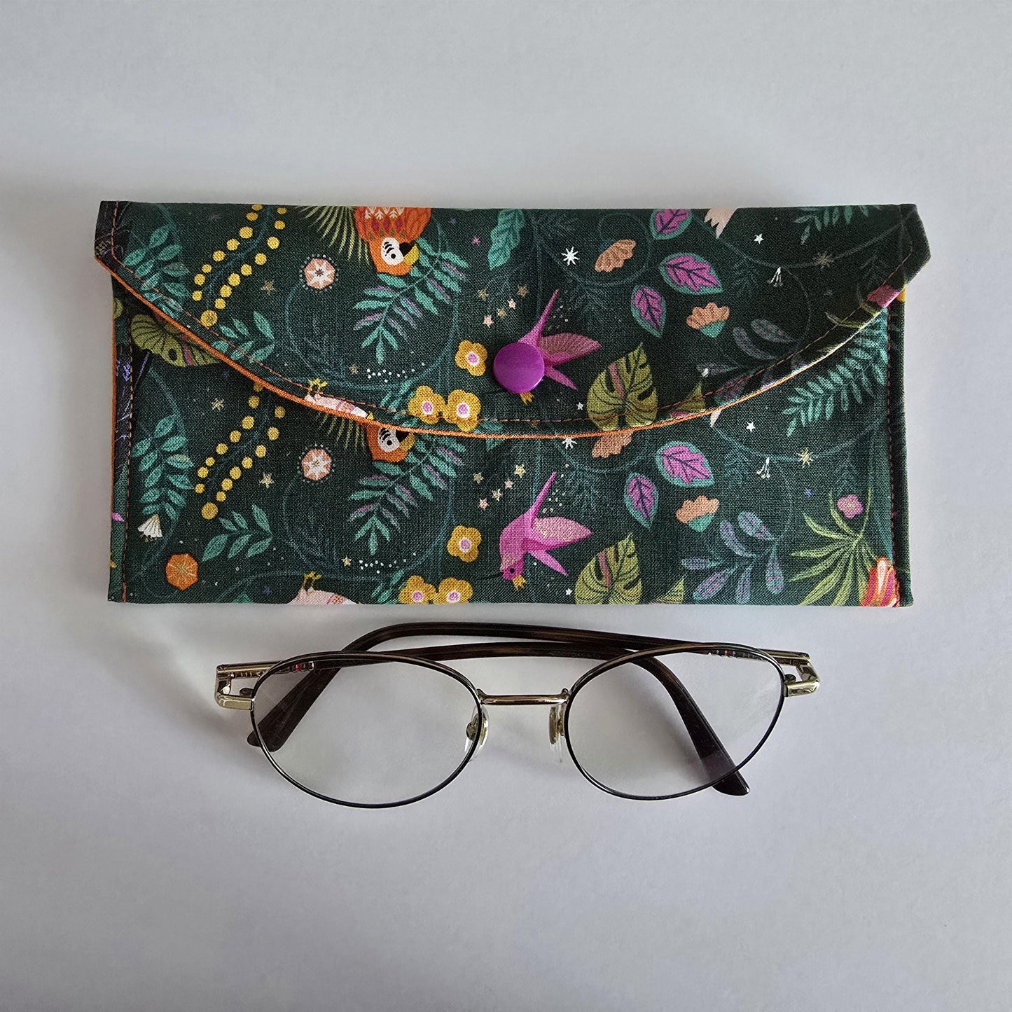 Tropical Collection - padded fabric glasses case. Glasses, sunglasses, eyewear, spectacles, travel accessories, cosmetic bag