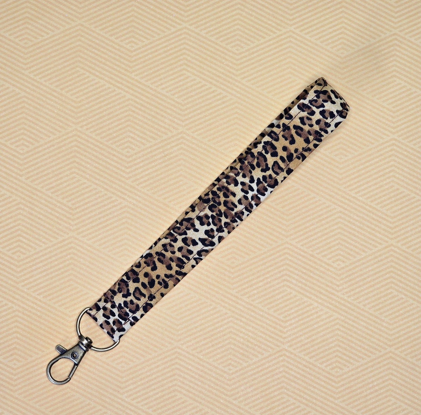 Animal Print Fabric Wristlet Keychain - Handmade in UK