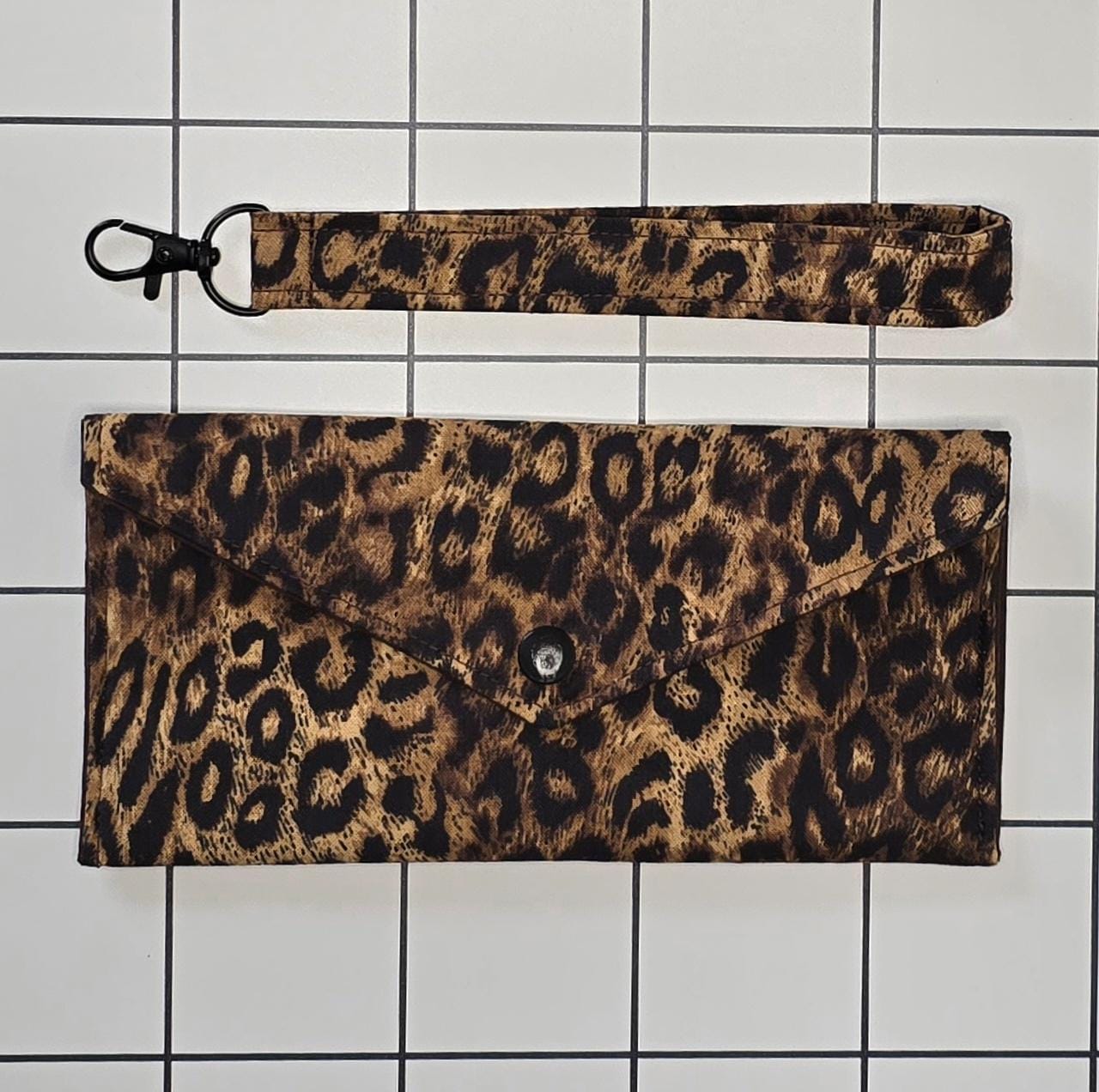 Animal Print Fabric Wristlet Keychain - Handmade in UK
