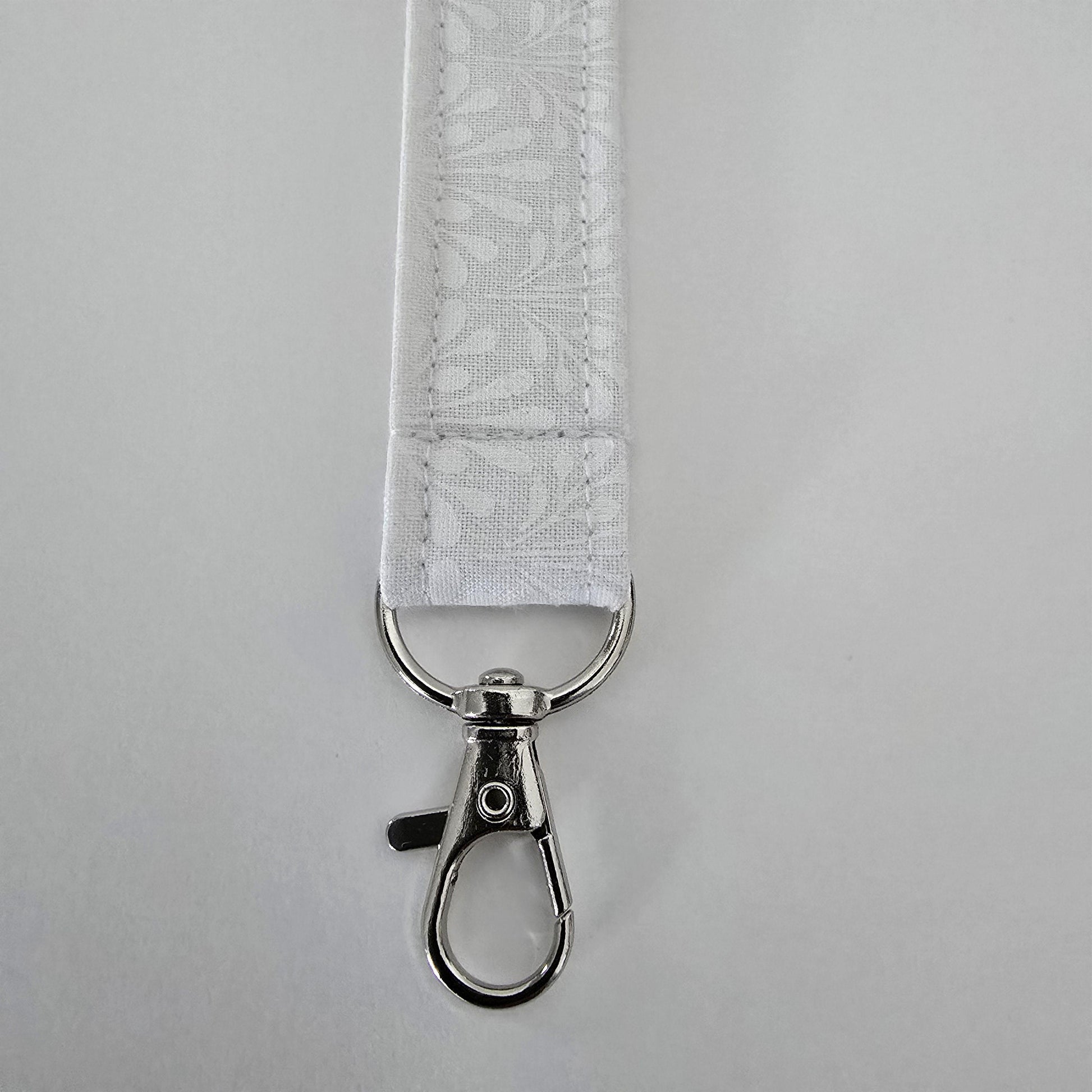 Unique White Collection Fabric Wristlet Keychain: Handmade Key Fob