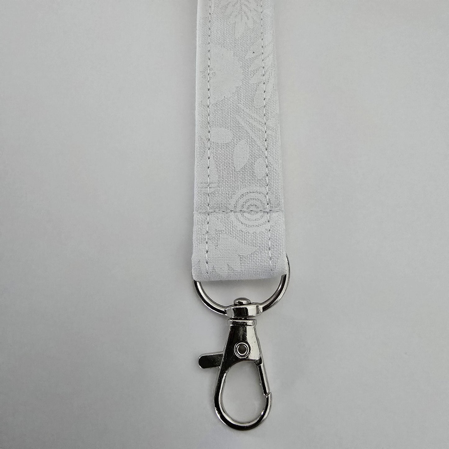 Unique White Collection Fabric Wristlet Keychain: Handmade Key Fob
